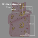 Kinderbettwäsche 2-teilig Baumwolle 100x135/40x60cm Bärchen Rosa