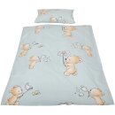 Betten-Set inkl. Bettwäsche für Kinder 100x135/40x60cm Bärchen Blau