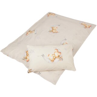 Betten-Set inkl. Bettwäsche für Kinder 100x135/40x60cm Bärchen Beige