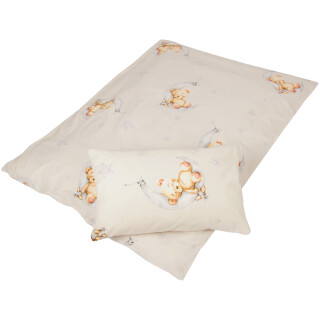 Kinder Betten-Set inkl. Bettwäsche 100x135cm / 40x60cm Bärchen Beige