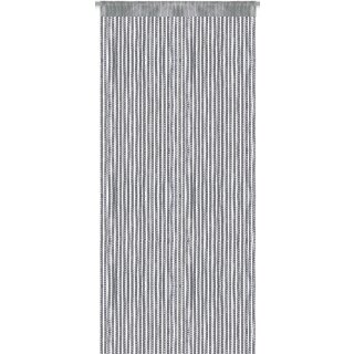 Fadenvorhang in Metallic-Optik mit Stangendurchzug Silber 300x250cm