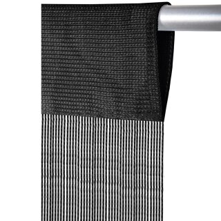 Fadenvorhang „Prince“ Stangendurchzug Schwarz 300x250 cm