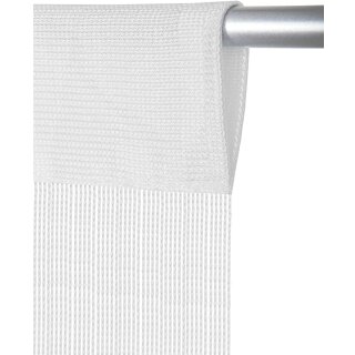 Fadenvorhang mit Stangendurchzug "Prince" bis 300 x 300cm weiß - schneeweiß 300x250cm Stangendurchzug