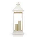 Laterne (weiß) mit 3 LED Kerzen - 71cm hoch