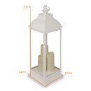 Laterne (weiß) mit 3 LED Kerzen - 71cm hoch