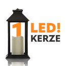 Laterne ( schwarz ) mit LED Kerze 14 x 14 x 32cm