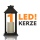 Laterne ( schwarz ) mit LED Kerze 14 x 14 x 32cm