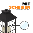 Laterne ( schwarz ) mit LED Kerze 14 x 14 x 32cm