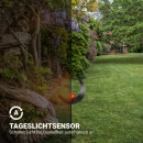 Solar Leuchtskulptur im Flammendesign Gartenbeleuchtung Metall Halbmond