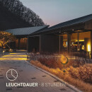 Solar Leuchtskulptur im Flammendesign Gartenbeleuchtung Metall Halbmond