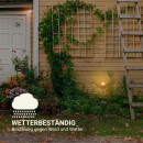 Solar Leuchtskulptur im Flammendesign Gartenbeleuchtung Metall Halbmond