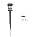 Solar Laterne Schwarz Kunststoff Kaltweiß 38cm