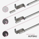 Spannvitrage Klemmstange "Twist"  Silber 90-130 cm