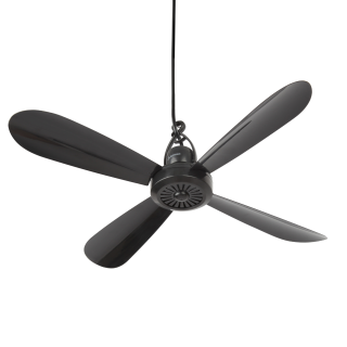 Mobiler Deckenventilator schwarz, Ø42cm, mit Aufhänger