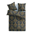 Bettwäsche-Set 2-teilig Satin-Baumwolle 135x200/80x80cm Ornament Anthrazit / Orange