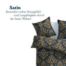 Bettwäsche-Set 2-teilig Satin-Baumwolle 135x200/80x80cm Ornament Anthrazit / Orange