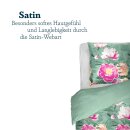 Bettwäsche-Set 2-teilig Satin-Baumwolle 135x200/80x80cm Frühjahresblumen Grün