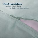 Bettwäsche-Set 2-teilig Satin-Baumwolle 135x200/80x80cm Frühjahresblumen Grün