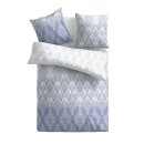 Bettwäsche Satin 80x80+135x200 Raute Blau