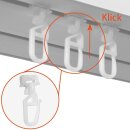 Gardinenaufhängzubehör 50 Stück Klick-Gleiter (4-4,6mm / Kunststoff- & Aluminiumschienen)