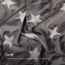 Wende-Bettwäsche 2-teilig "Cashmere Touch" 135x200/80x80cm Sterne Anthrazit