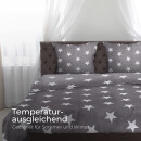 Wende-Bettwäsche 2-teilig "Cashmere Touch" 135x200/80x80cm Sterne Anthrazit