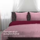 Wende-Bettwäsche 2-teilig "Cashmere Touch" 135x200/80x80cm Rose/Beere