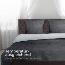Wende-Bettwäsche 2-teilig "Cashmere Touch" 135x200/80x80cm Silber/Anthrazit