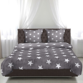 Bettwäsche Cashmere Touch - 80x80+155x220cm - Sterne Anthrazit