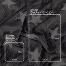Wende-Bettwäsche 2-teilig "Cashmere Touch" 155x220/80x80cm Sterne Anthrazit