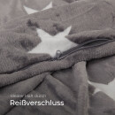 Wende-Bettwäsche 2-teilig "Cashmere Touch" 155x220/80x80cm Sterne Anthrazit