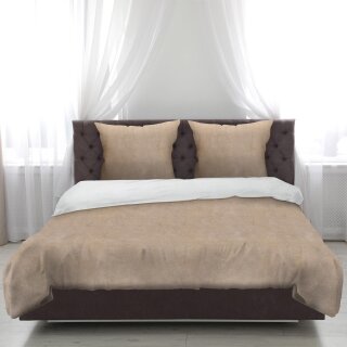 Wende-Bettwäsche 2-teilig "Cashmere Touch" 155x220/80x80cm Beige/Taupe
