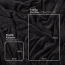 Wende-Bettwäsche 2-teilig "Cashmere Touch" 155x220/80x80cm Silber/Anthrazit