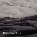 Wende-Bettwäsche 2-teilig "Cashmere Touch" 155x220/80x80cm Silber/Anthrazit