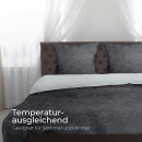 Wende-Bettwäsche 2-teilig "Cashmere Touch" 155x220/80x80cm Silber/Anthrazit