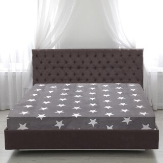 Spannbettlaken Cashmere Touch 90-100 x 200cm Anthrazit Sterne