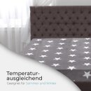 Spannbettlaken Cashmere Touch 90-100 x 200cm Anthrazit Sterne