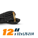 Fahrradschlauch "2er Pack" 12 Zoll ( AV ) 12x1/2 x 1,75 - 2 1/4 ( 47/62 - 203 )