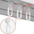 Zubehör für Aluminium Vorhangschiene Weiß 1/2 Lauf Klickgleiter (20 Stück)