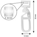 Zubehör für Aluminium Vorhangschiene Weiß 1/2 Lauf Klickgleiter (20 Stück)