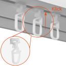 Zubehör für Aluminium Vorhangschiene Silber 3/4 Lauf Klickgleiter (20 Stück)