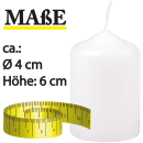 Stumpenkerzen Ø4cm x 6cm - 6er Pack
