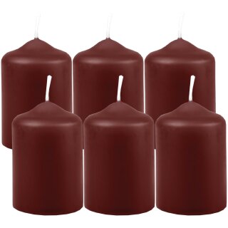 Stumpenkerzen Ø4cm x 6cm - 6er Pack - Braun