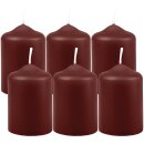 Stumpenkerzen Ø4cm x 6cm - 6er Pack - Braun