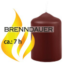 Stumpenkerzen Ø4cm x 6cm - 6er Pack - Braun