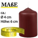 Stumpenkerzen Ø4xH6cm 6er-Pack Braun