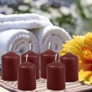 Stumpenkerzen Ø4xH6cm 6er-Pack Braun