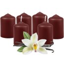 Stumpenkerzen Ø4xH6cm 6er-Pack Braun