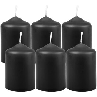 Stumpenkerzen Ø4xH6cm 6er-Pack Schwarz