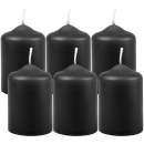 Stumpenkerzen Ø4cm x 6cm - 6er Pack - Schwarz